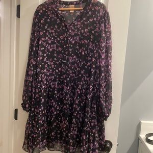 EUC. 2x H&M drop waist dress. Polyester crepe. With slip.
